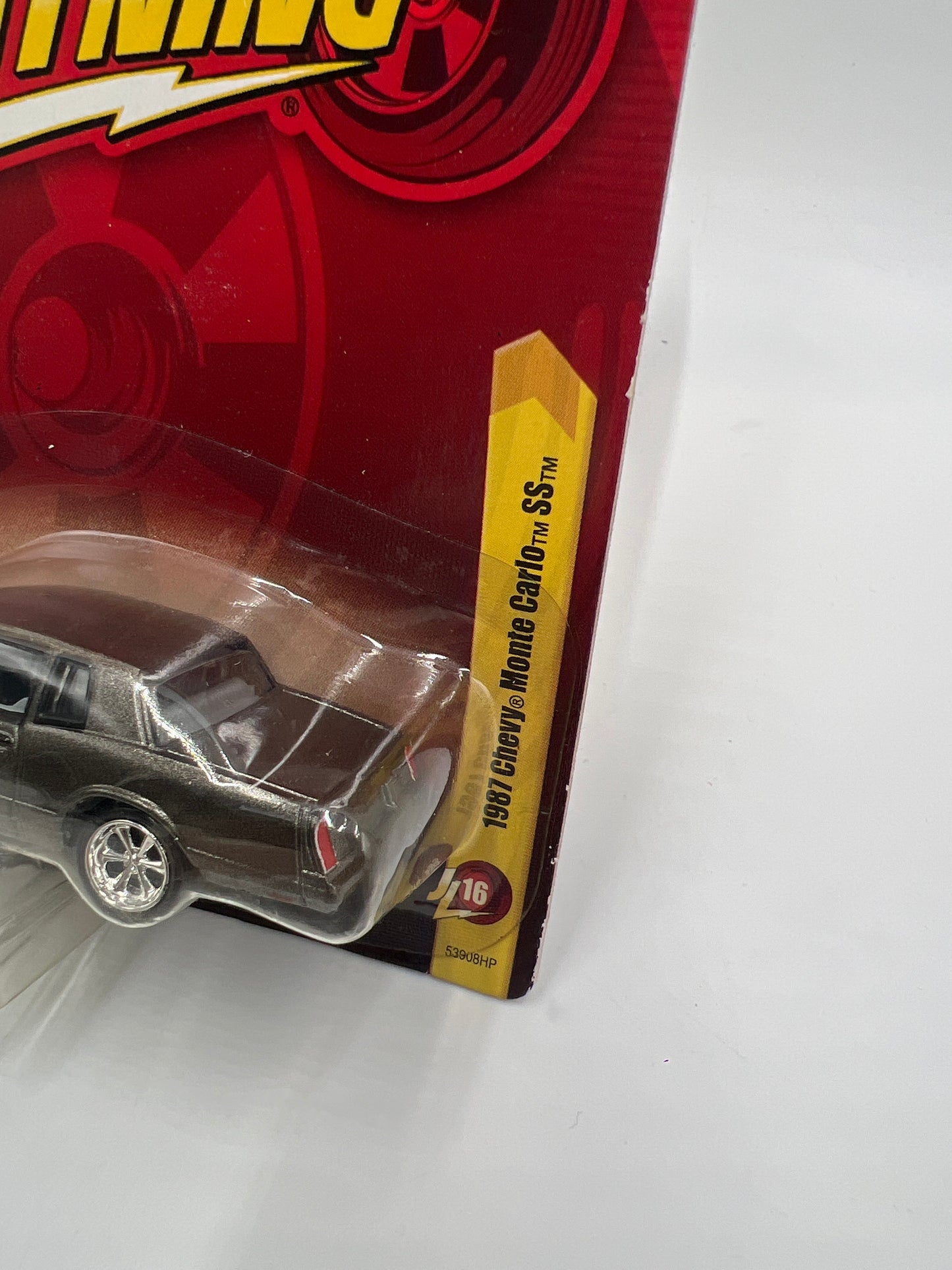 Johnny Lightning Small Card 1987 Chevy Monte Carlo SS Gray W/Protector