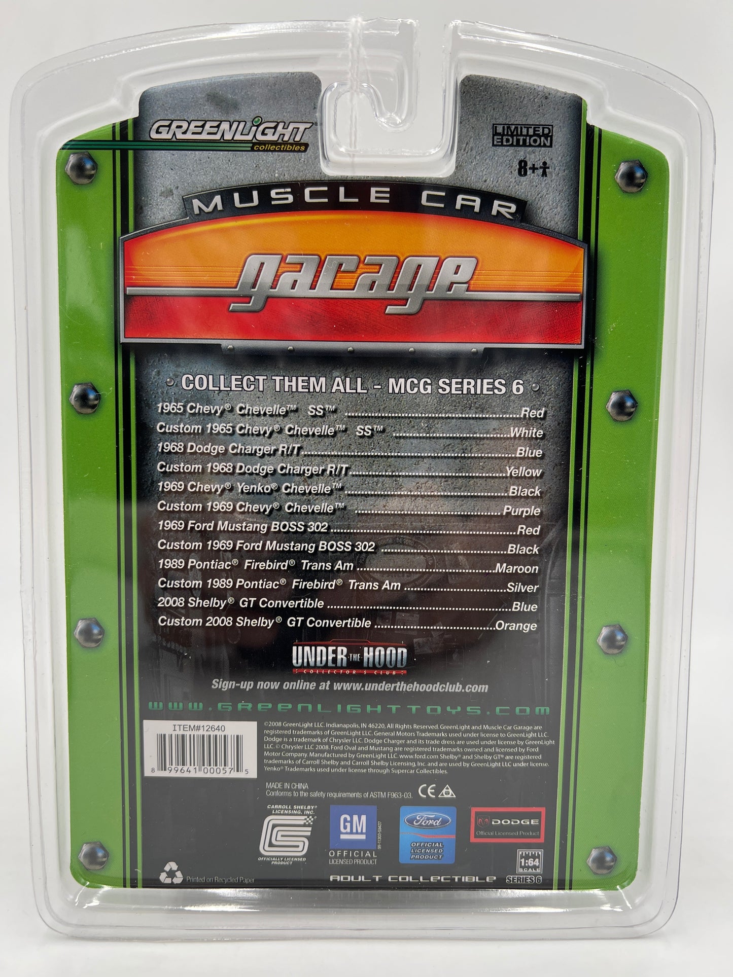 Greenlight Muscle Car Garage Series 6 2008 Shelby GT Convertible Blue 176C