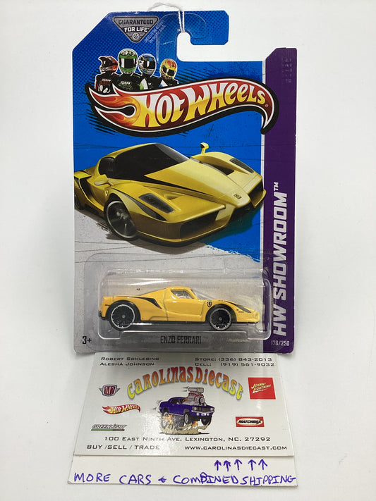 2013 Hot Wheels #178 Enzo Ferrari Yellow SR