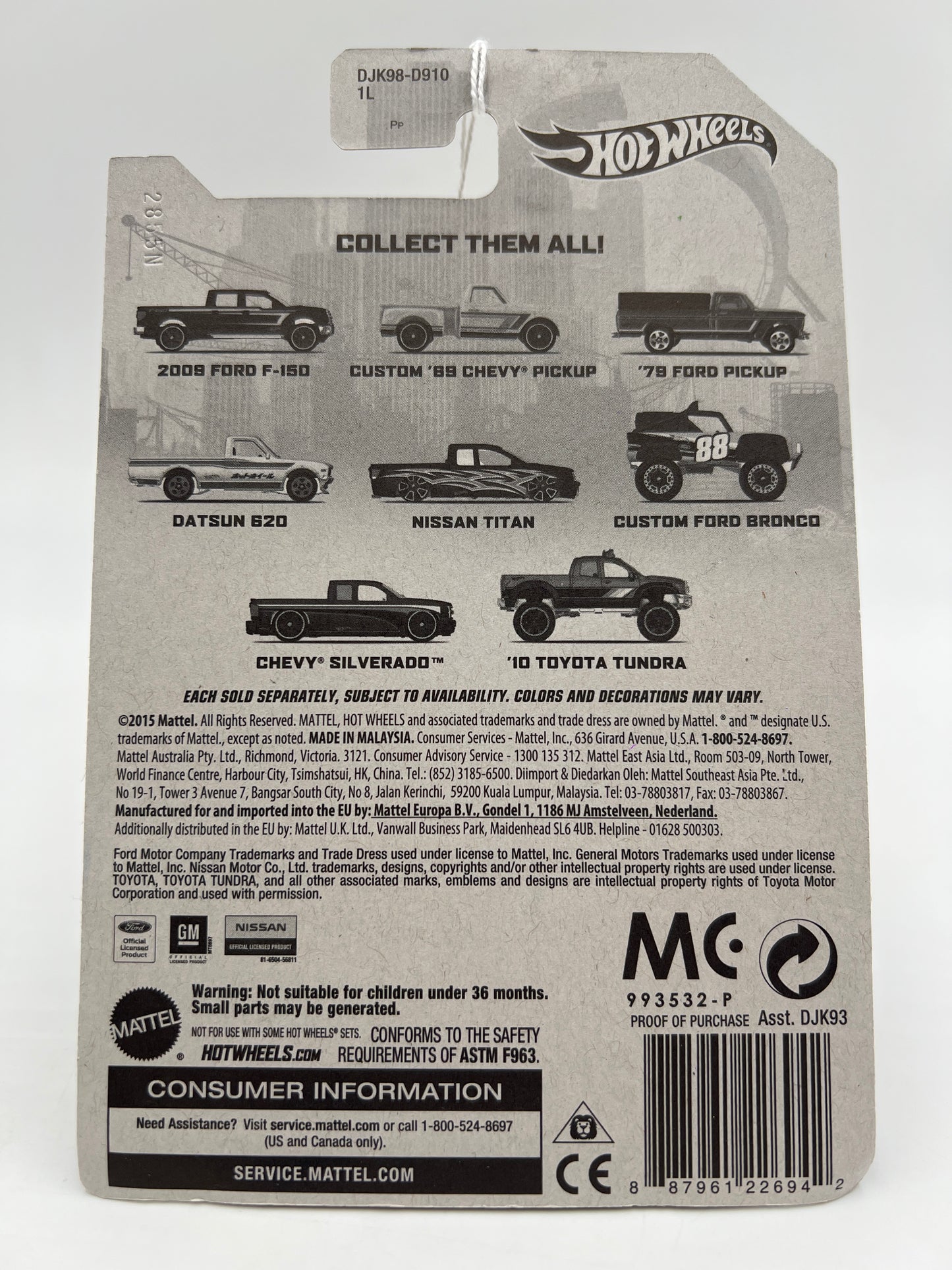 2016 Hot Wheels Walmart Exclusive Rad Trucks #5 Nissan Titan Purple/Silver 161K