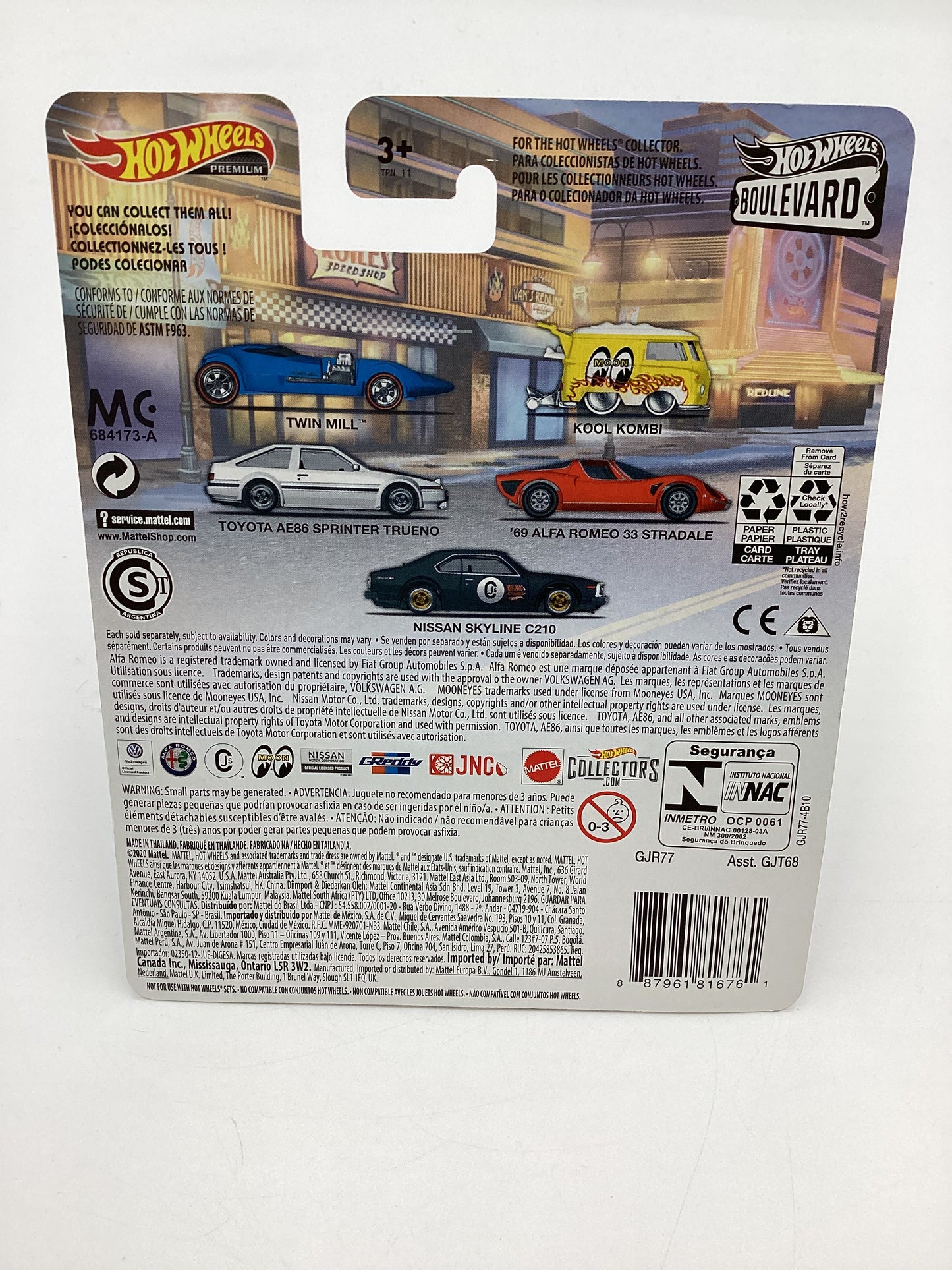 Hot Wheels Premium Boulevard #18 Toyota AE86 Sprinter Trueno White w/protector