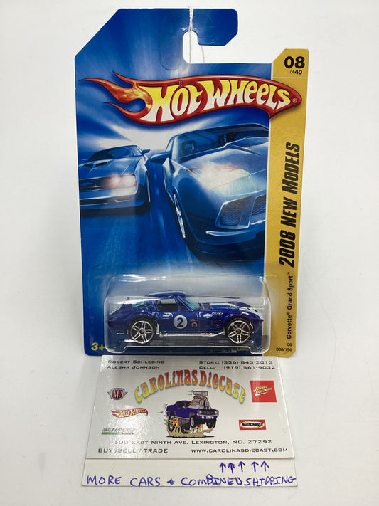 2008 Hot Wheels New Models #8 Corvette Grand Sport Blue 8D