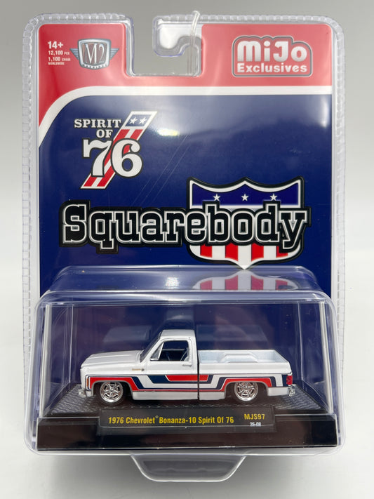M2 Machines MJS97 MiJo Exclusives 1976 Chevrolet Bonanza 10 Spirit Of 76 White