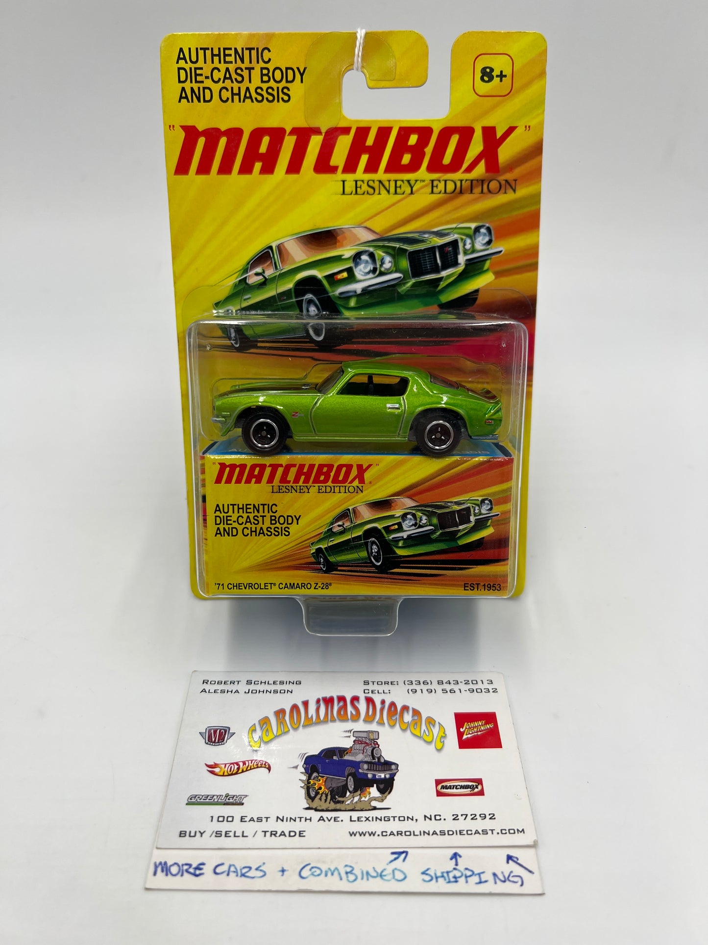 Matchbox Lesley Edition 71 Chevrolet Camaro Z-28 Green 162E