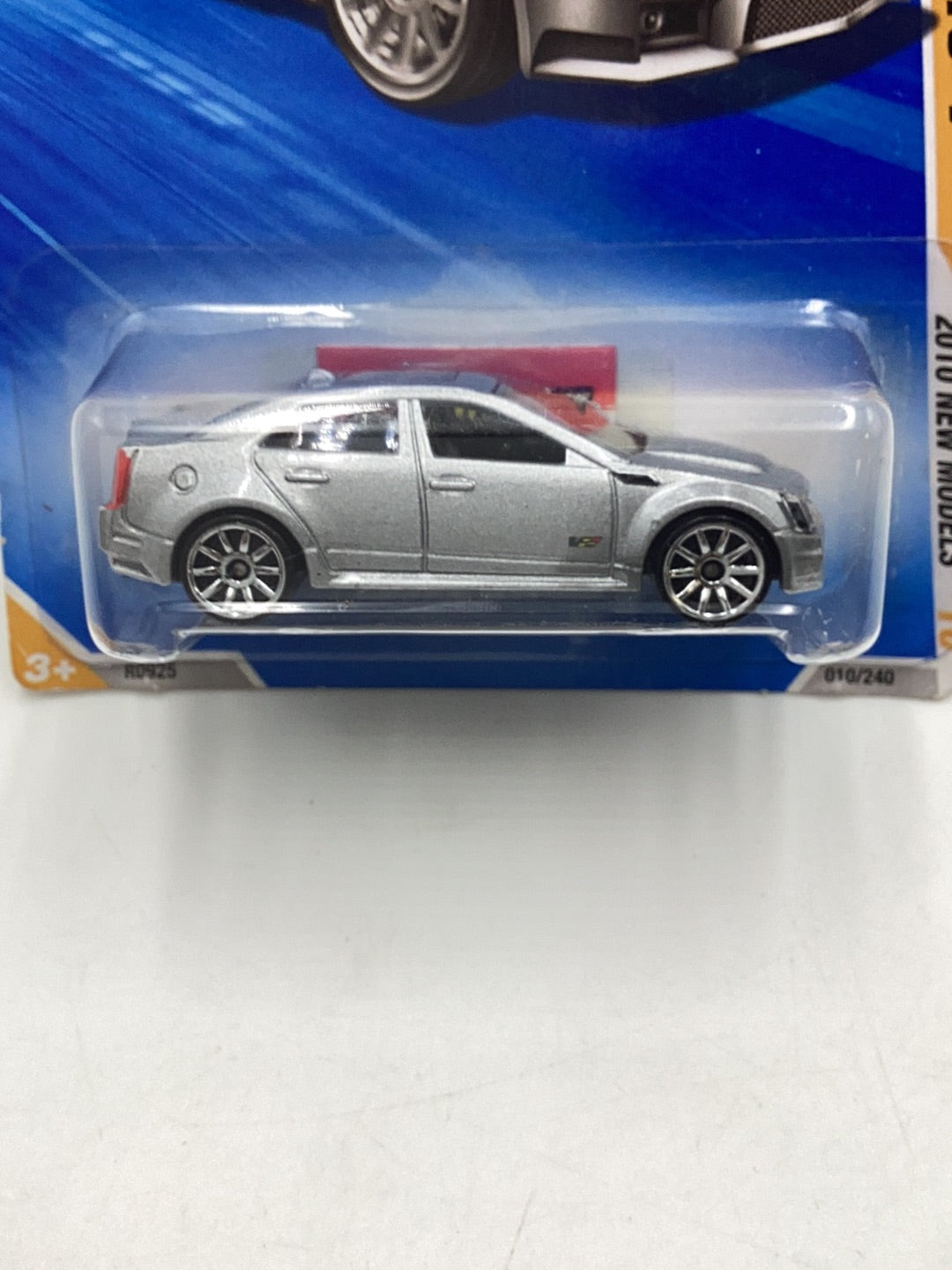 2010 Hot Wheels #10 09 Cadillac CTS-V 240C silver with protector