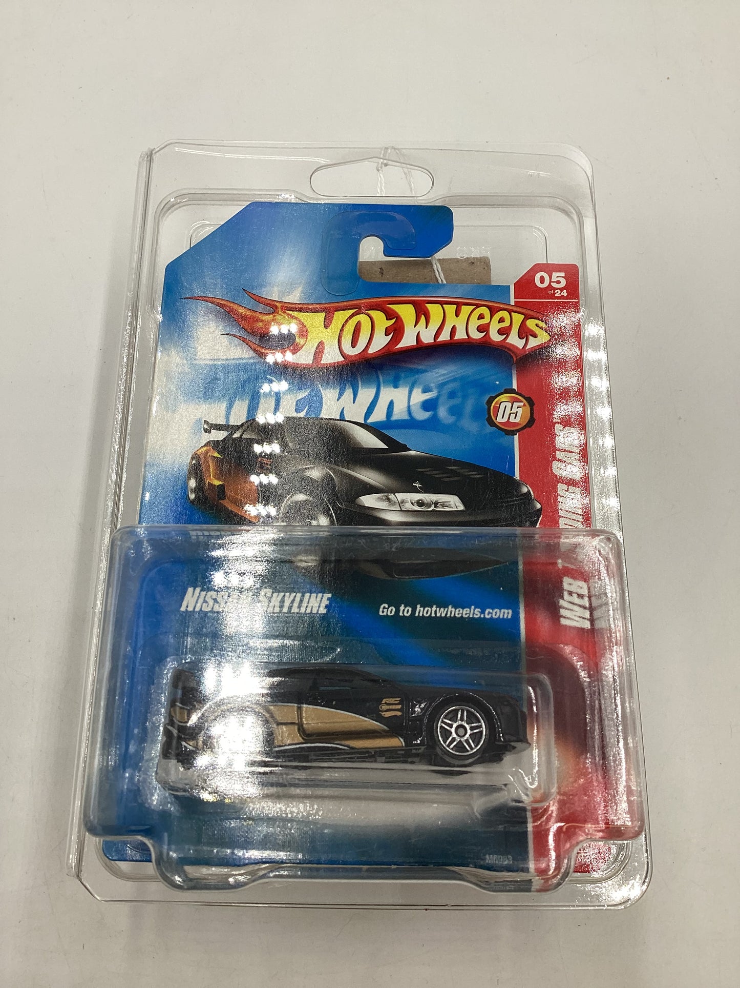 2008 Hot Wheels #081 Web Trading Cars Black Nissan Skyline with protector