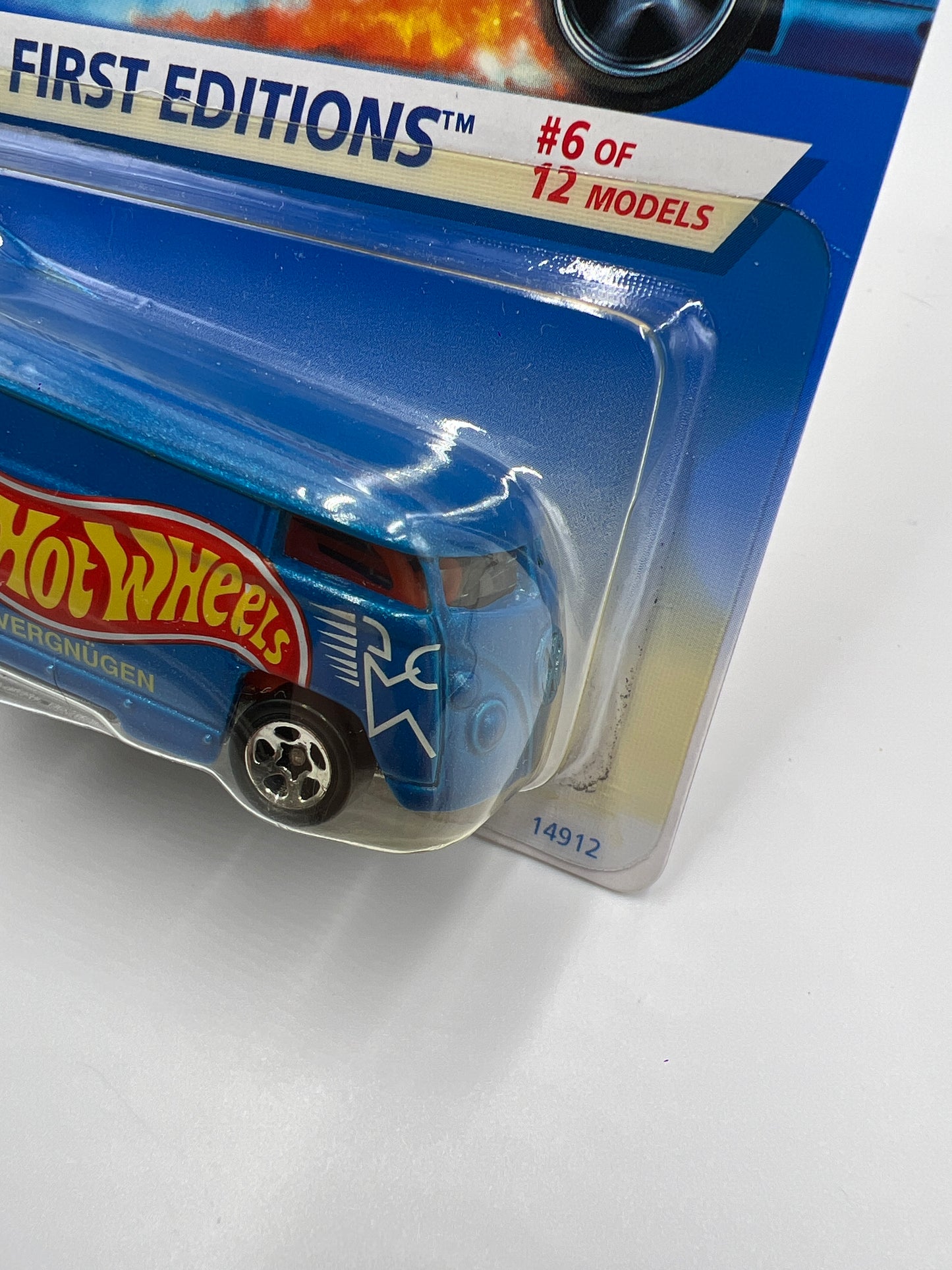 1998 Hot Wheels 30th Anniversary #6 1996 First Editions VW Bus Blue W/Protector