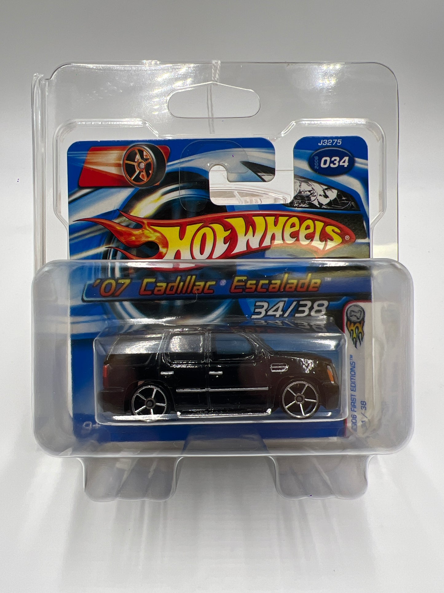 2006 Hot Wheels First Editions #034 07 Cadillac Escalade Black FTE Chromes VHTF Short Card W/Protector