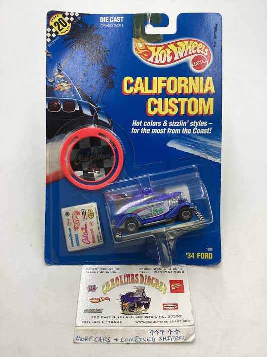 Hot Wheels California Custom 1299 34 Ford Blue (SR)