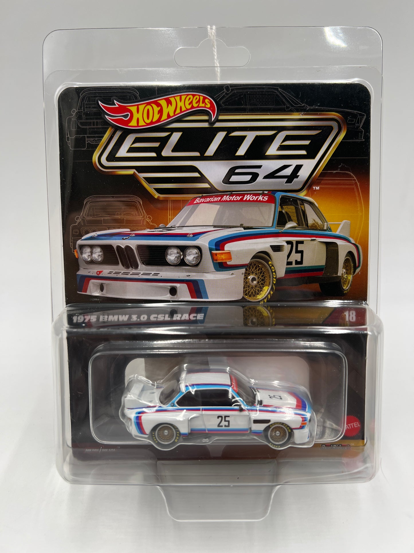 2025 Hot Wheels RLC Elite 64 #18 1975 BMW 3.0 CSL Race White W/Protector