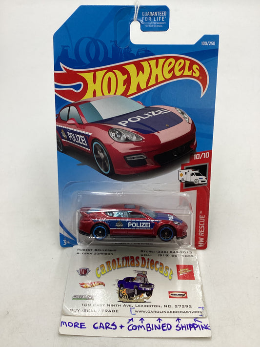 2019 Hot Wheels #100 Porsche Panamera Police Red 98F