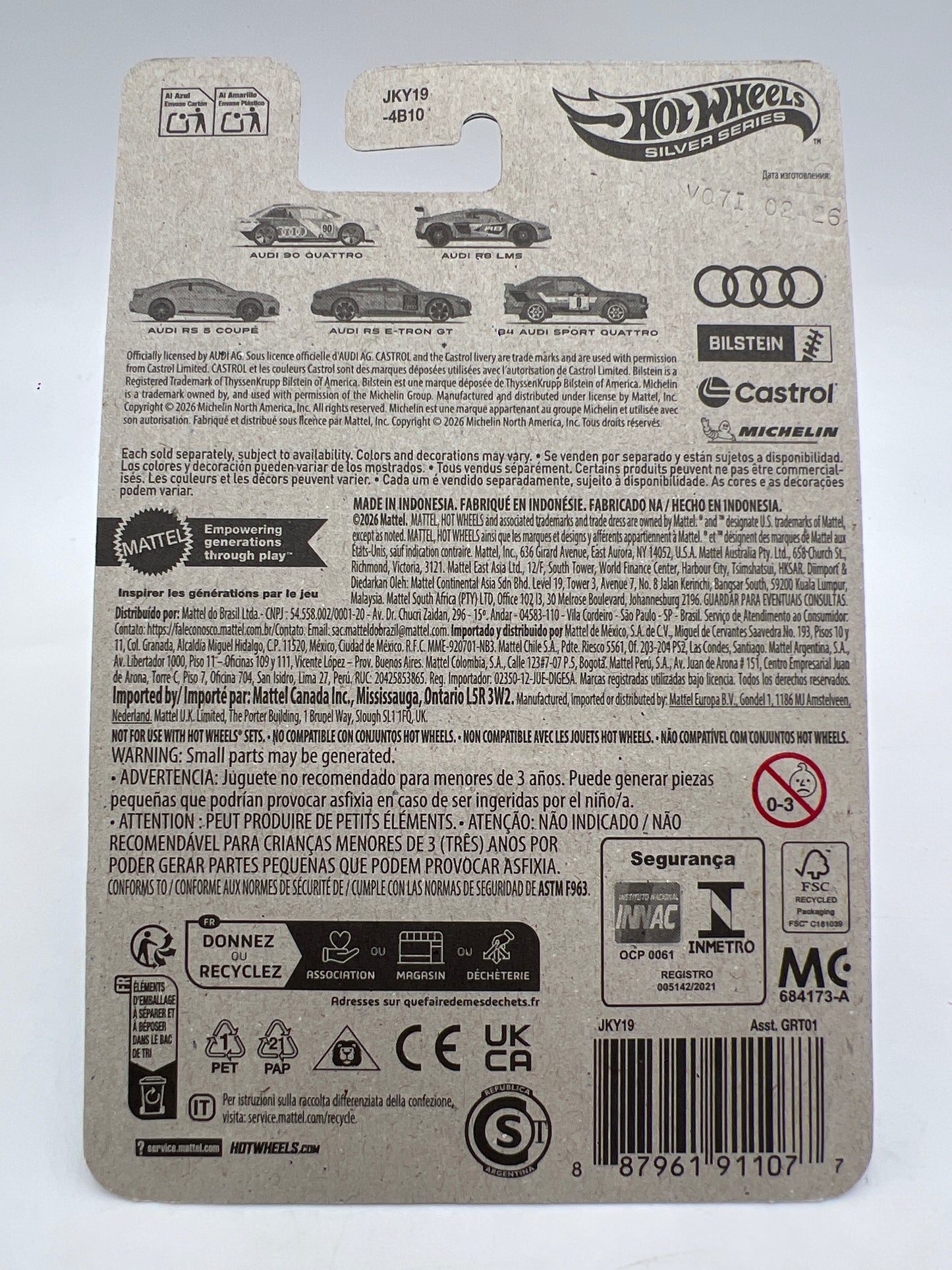 2026 Hot Wheels Silver Series Audi #5 84 Audi Sport Quattro Red Metal Bottom