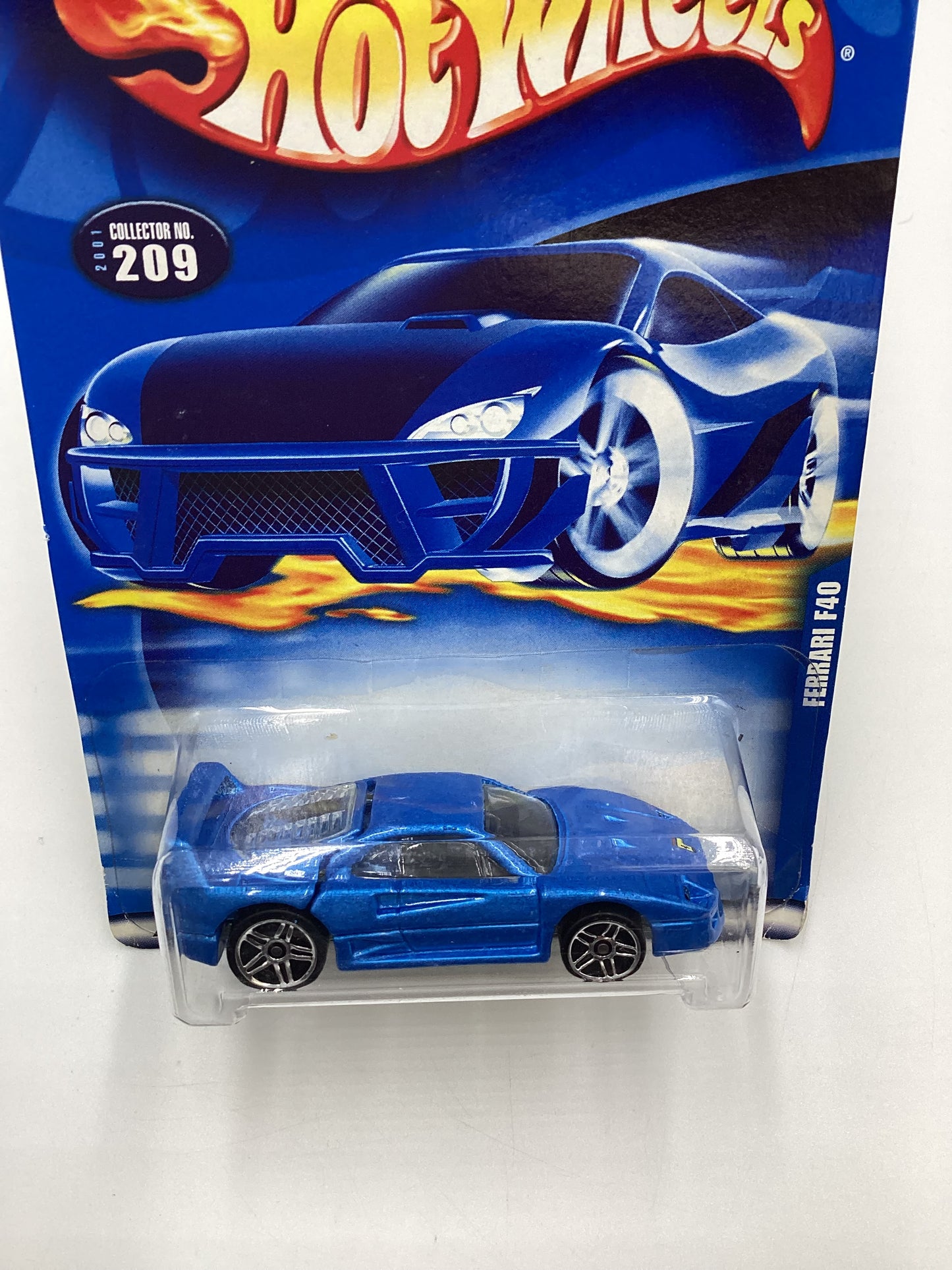 2001 Hot Wheels Collector #209 Ferrari F40 Blue SR