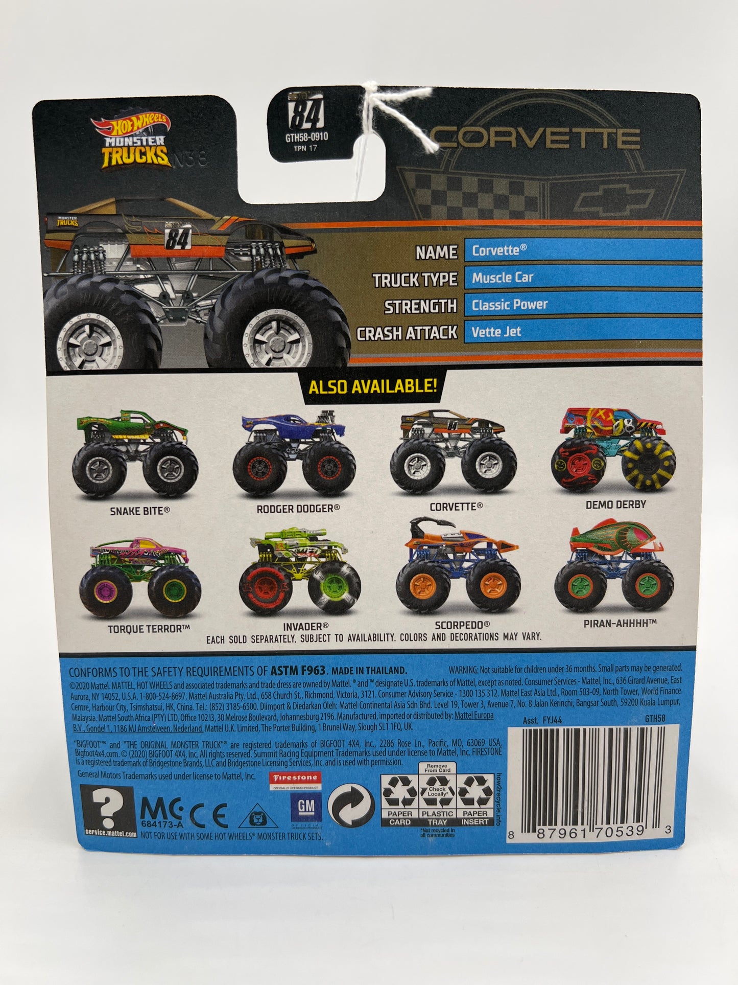 2021 Hot Wheels Monster Trucks Fan Favorites #3 Corvette 135H
