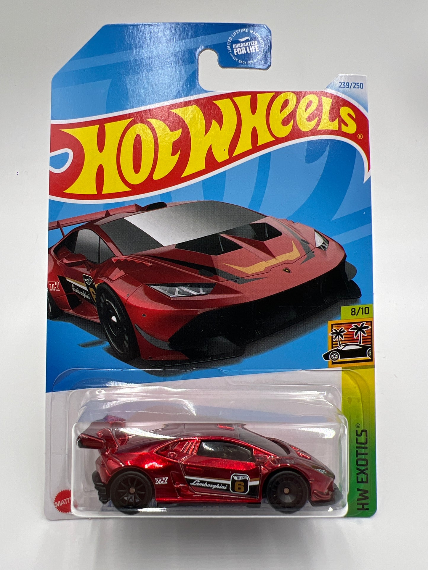 2024 Hot Wheels Super Treasure Hunt #239 Lamborghini Huracan LP 620-2 Super Trofeo Red W/Protector
