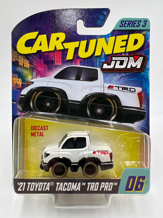 2025 MGA Car Tuned JDM Series 3 #6 21 Toyota Tacoma TRD Pro White