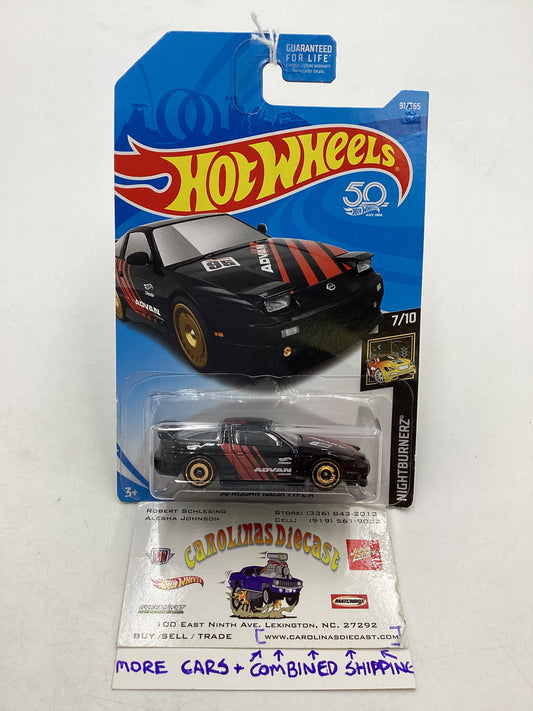 2018 Hot Wheels #091 96 Nissan 180SX Type X Black (Cracked Blister) 82B