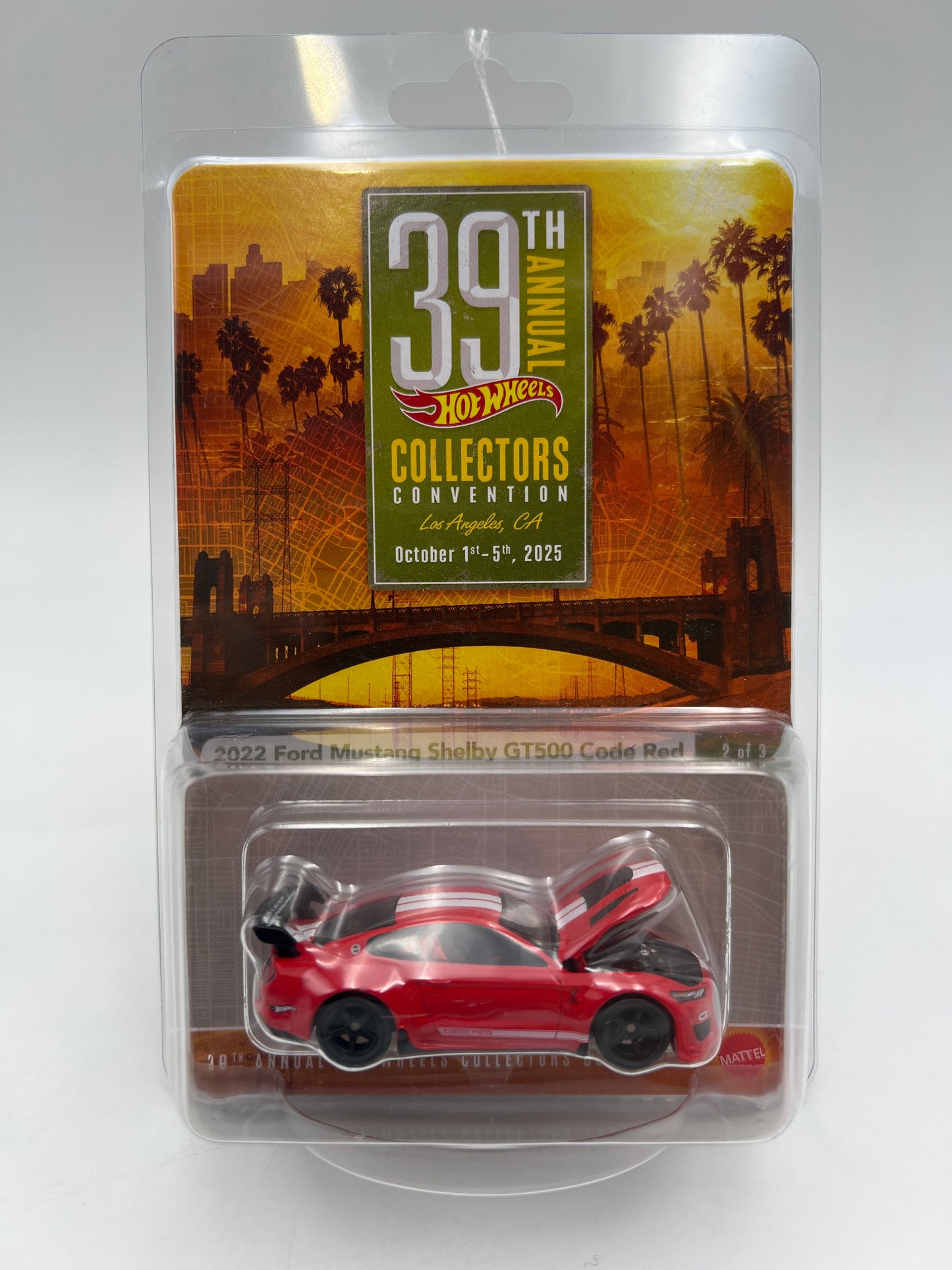 2025 Hot Wheels 39th Collectors Convention 2022 Ford Mustang Shelby GT500 Code Red W/Protector