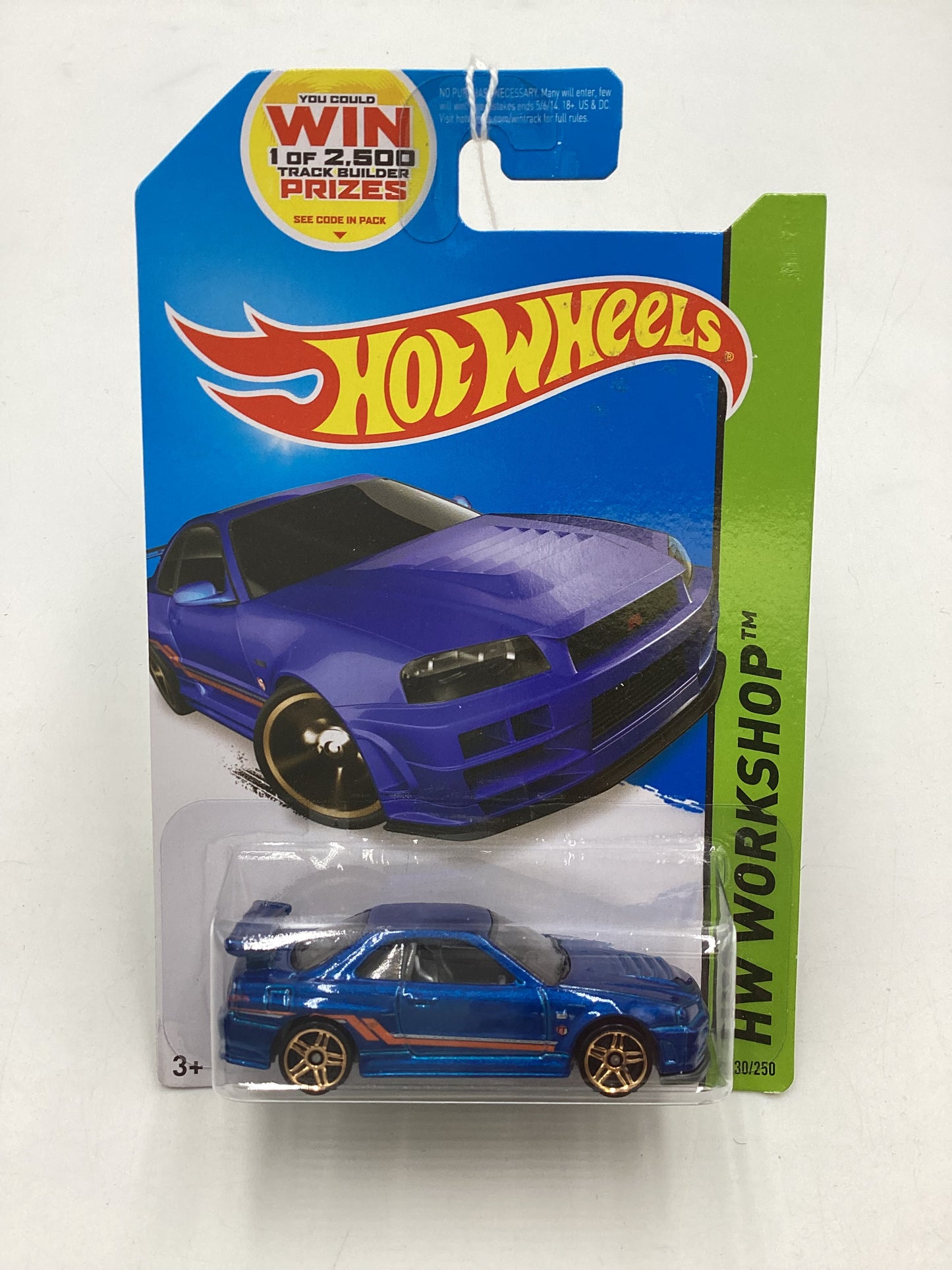 2014 Hot Wheels #230 Nissan Skyline GT-R (R34) Blue W/protector