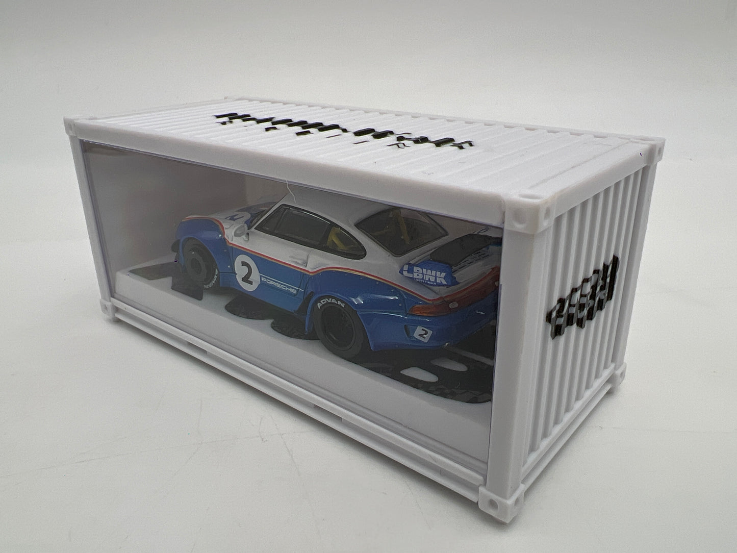 Tarmac Works x Hobby 64 Porsche RWB 993 Liberty Walk W/Container