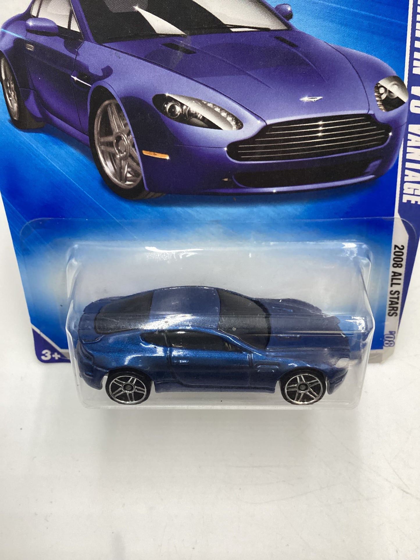 2008 Hot Wheels All Stars #55 Aston Martin V8 Vantage Blue 105A