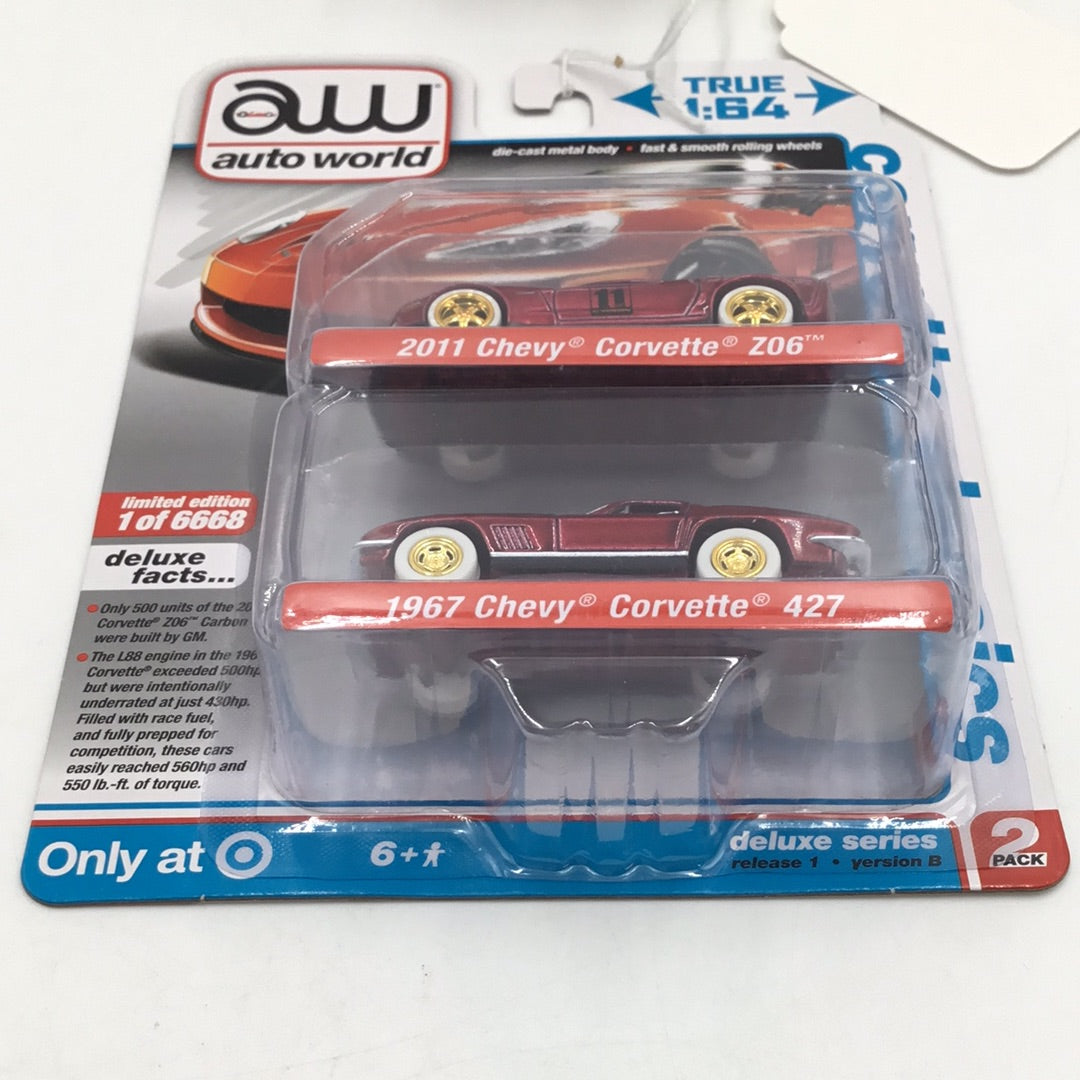 Auto world target exclusive Corvette Classics 2011 Chevy Corvette 1967 corvette 427 ultra red chase