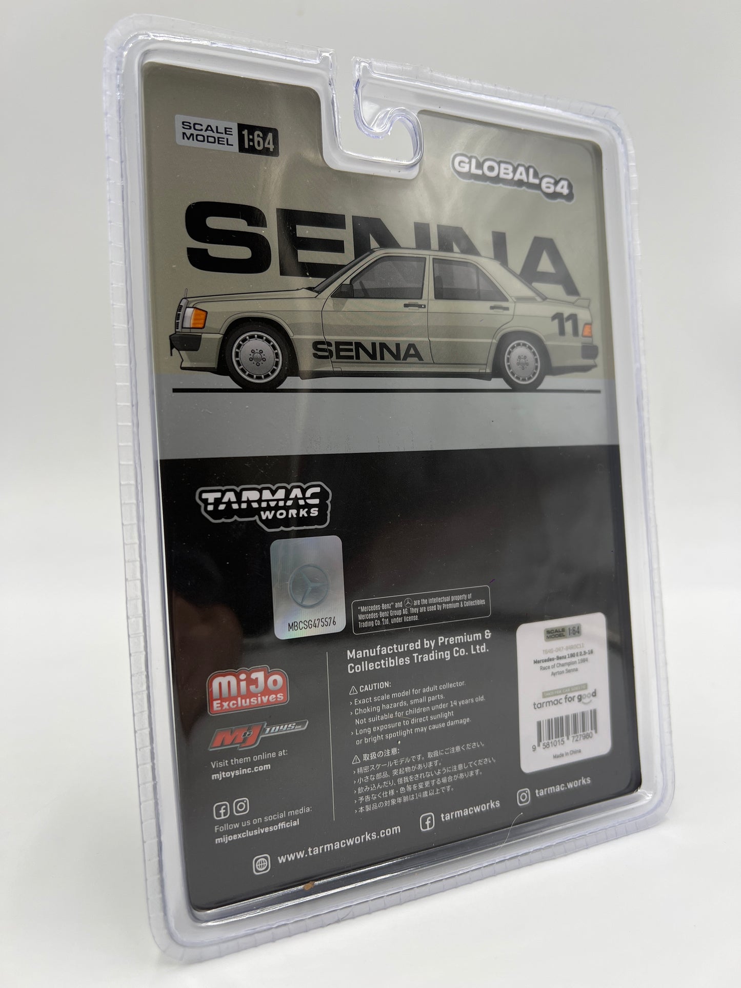 Tarmac Works Mijo Exclusives Mercedes-Benz 190 E 2.3-16 Senna Race Of Champion 1984