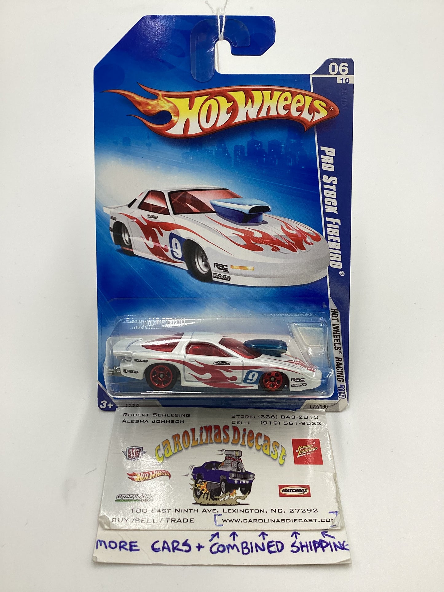 2009 Hot Wheels #072 Pro Stock Firebird White 41G