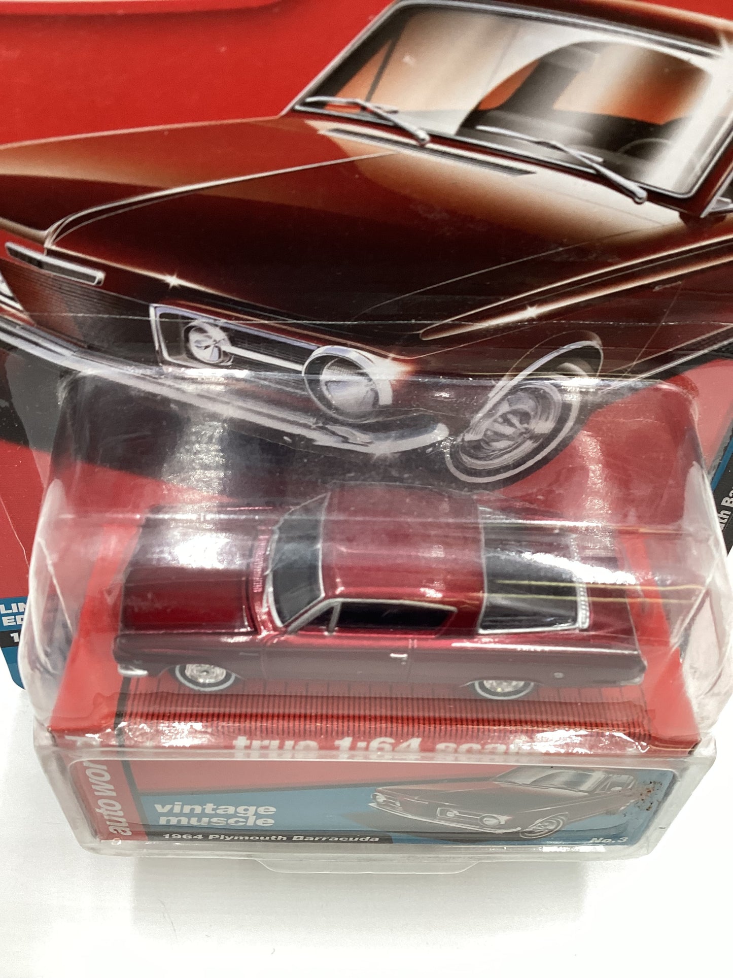 Auto world Vintage Muscle 1964 Plymouth Barracuda Ultra Red Chase