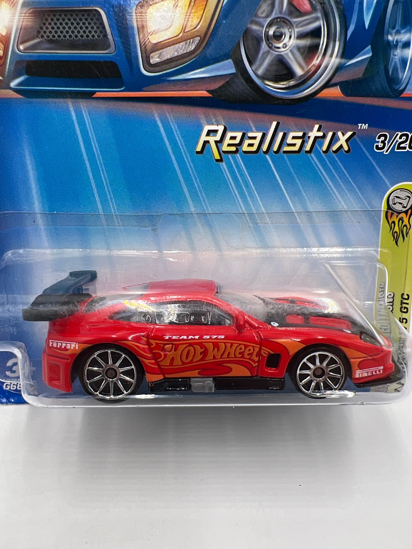 2005 Hot Wheels First Editions Realistix #3 Ferrari 575 GTC Red 10SP Wheels SR