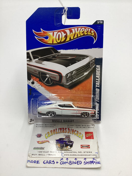 2011 Hot Wheels #103 69 Ford Torino Talledega White