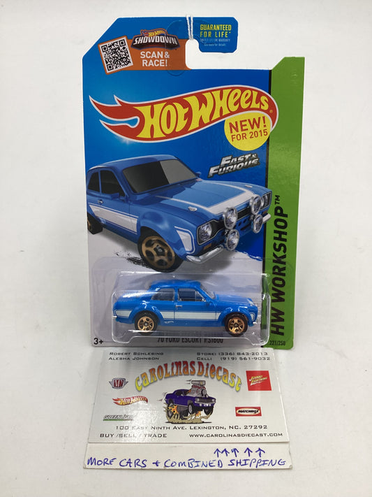 2015 Hot Wheels Workshop #221 70 Ford Escort RS 1600 F&F 70C