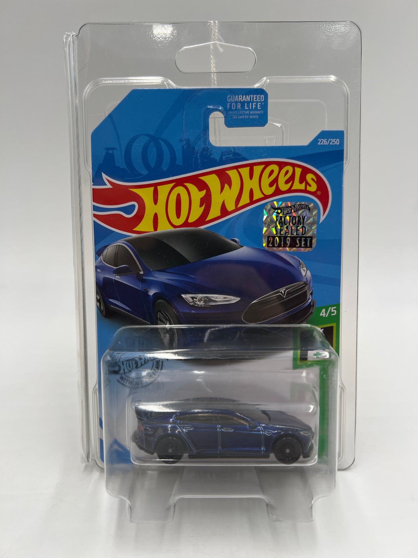 2019 Hot Wheels Super Treasure Hunt Factory Sealed #226 Tesla Model S Blue W/Protector
