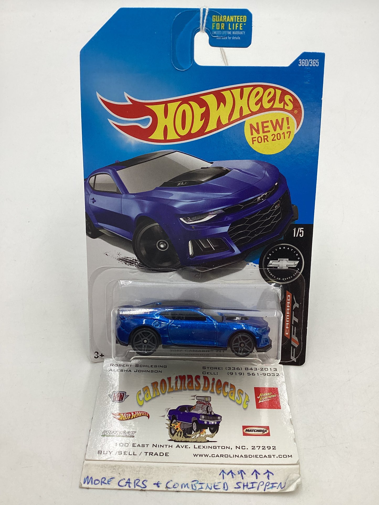 2017 Hot wheels #360 Blue 2017 Camaro ZL1 5H