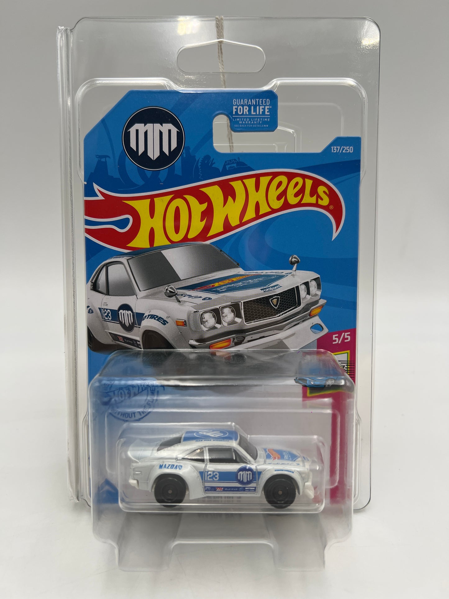 2021 Hot Wheels Super Treasure Hunt #137 Mazda RX-3 White W/Protector