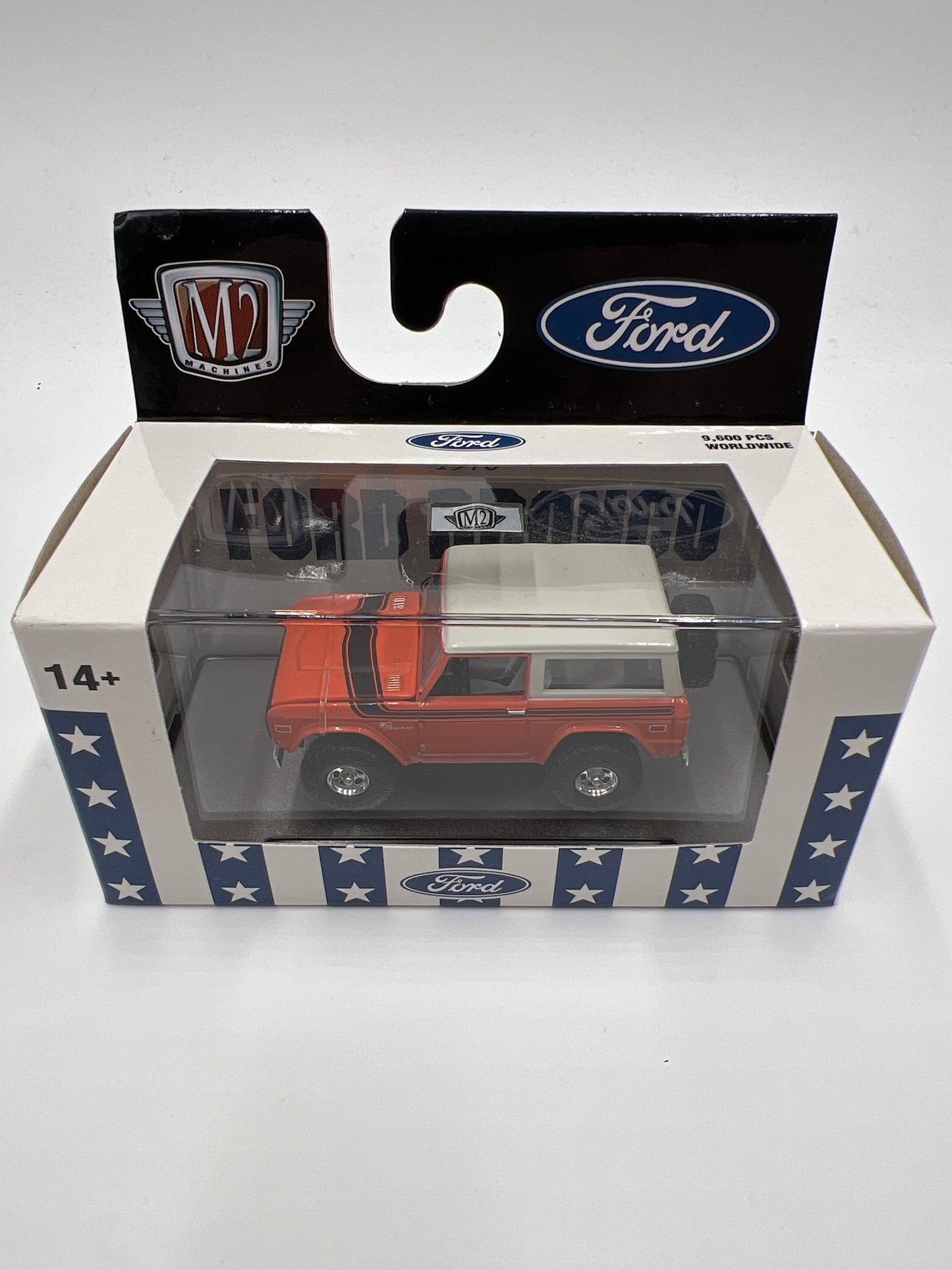 M2 Machines 1976 Ford Bronco Orange/White R75
