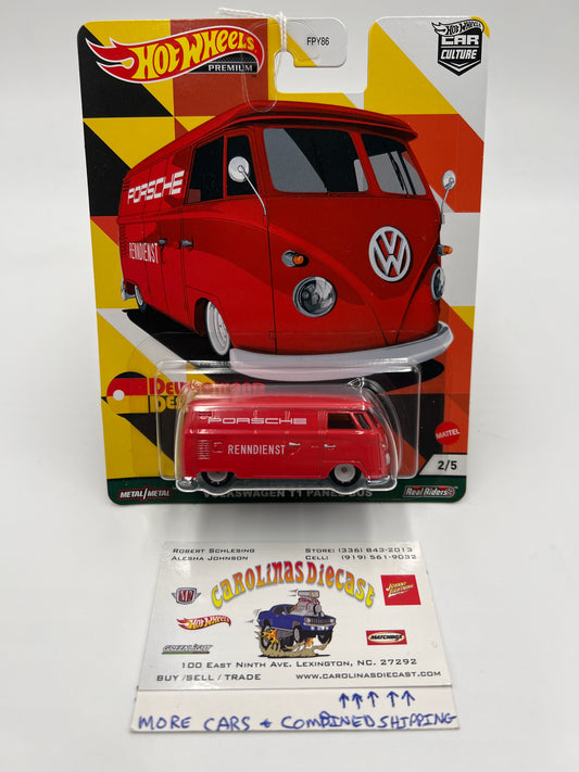 2021 Hot Wheels Car Culture Deutschland Design #2 Volkswagen T1 Panel Bus Red 258A