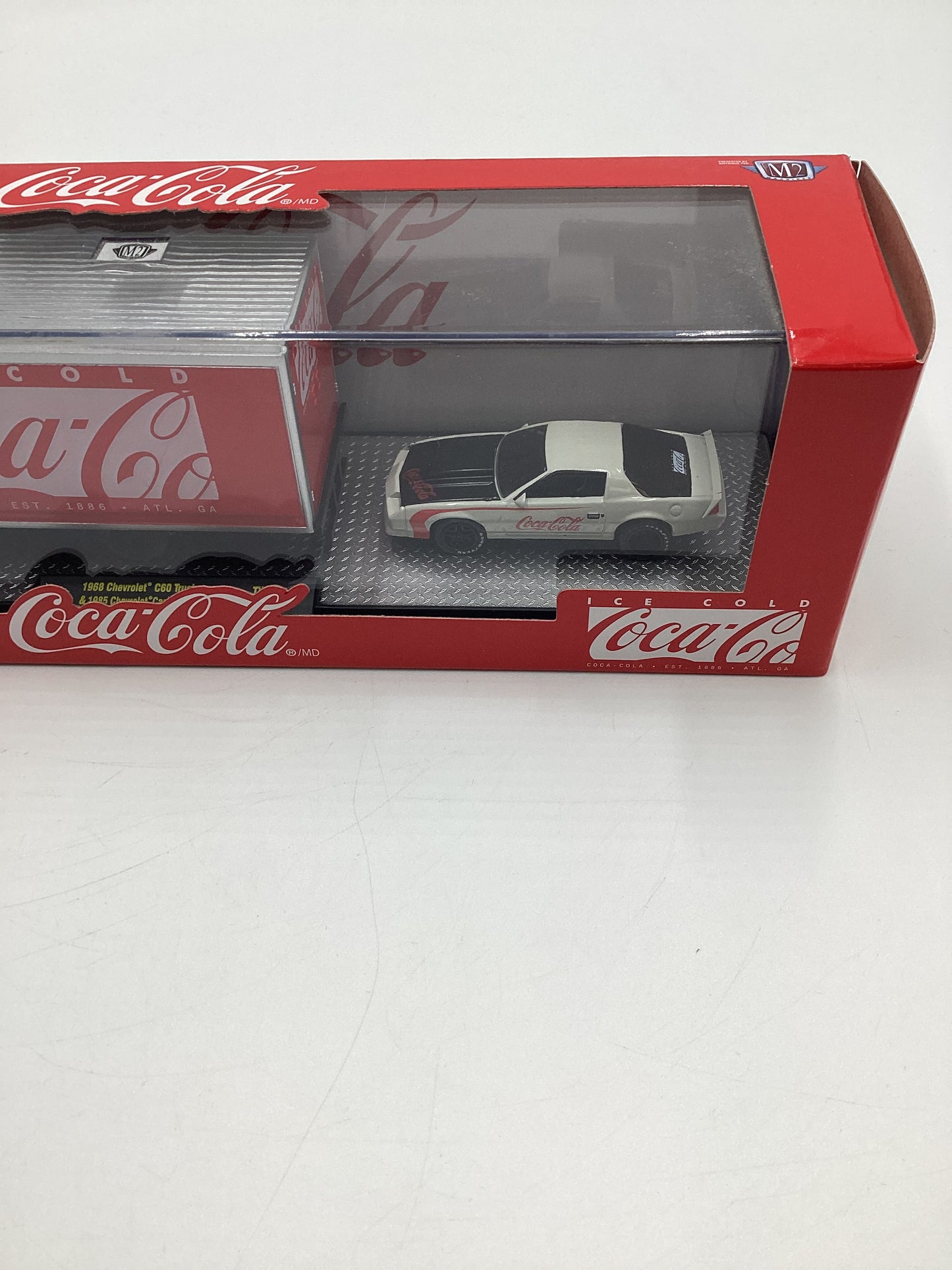 M2 Machines Auto Haulers Coca Cola 1968 Chevrolet C60 truck & 1985 Chevrolet Camaro IROC-Z TW19