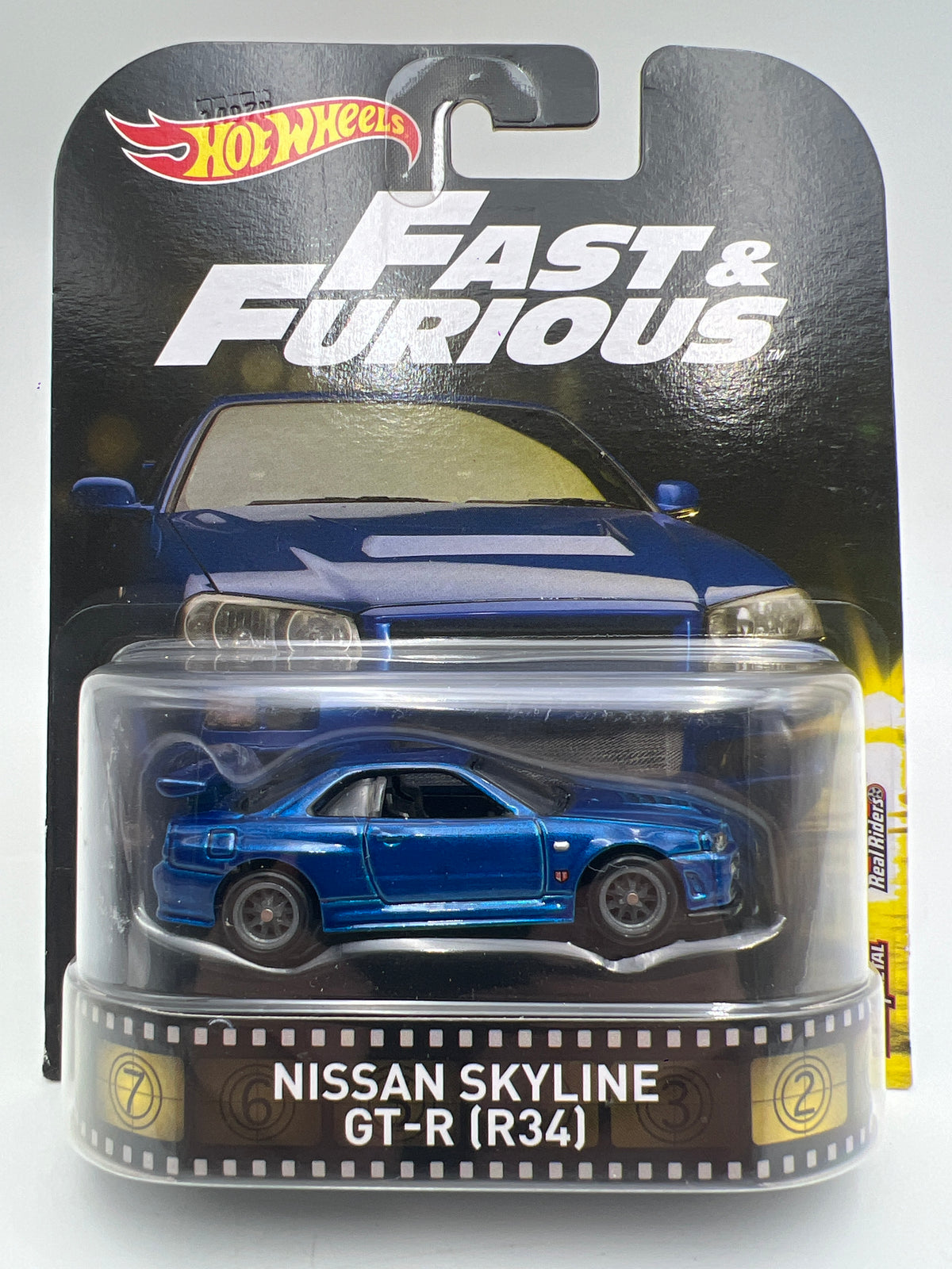 Hot Wheels Retro Entertainment Fast & Furious Nissan Skyline GT-R R34 Blue W/Protector