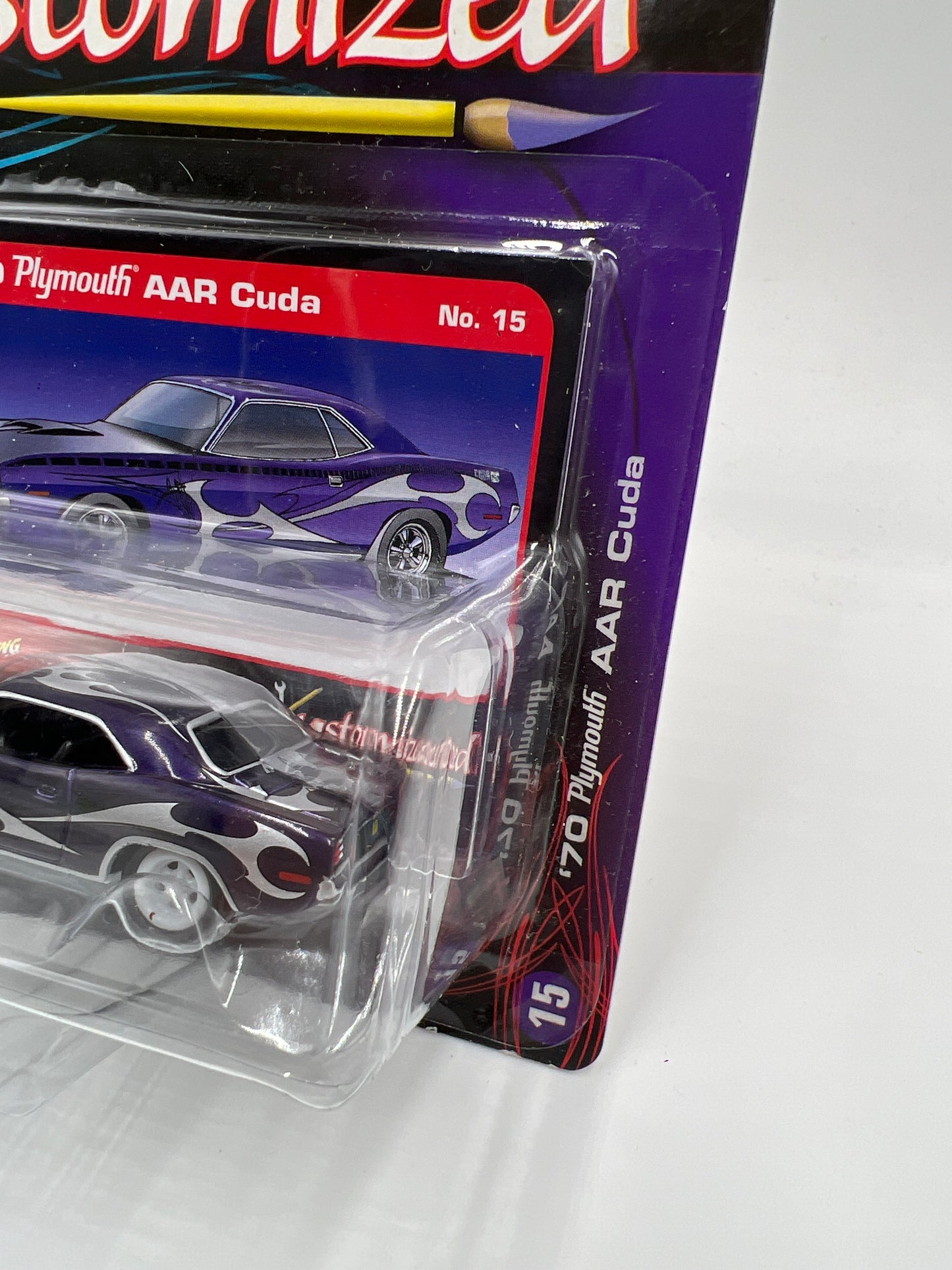 Johnny Lightning White Lightning Chase Street Freaks Kustomized #15 70 Plymouth AAR Cuda Purple
