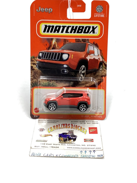 2024 matchbox #16 19 Jeep Renegade 39H