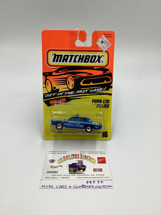 Matchbox Get In The Fast Lane #16 Ford LTD Police Blue 208C