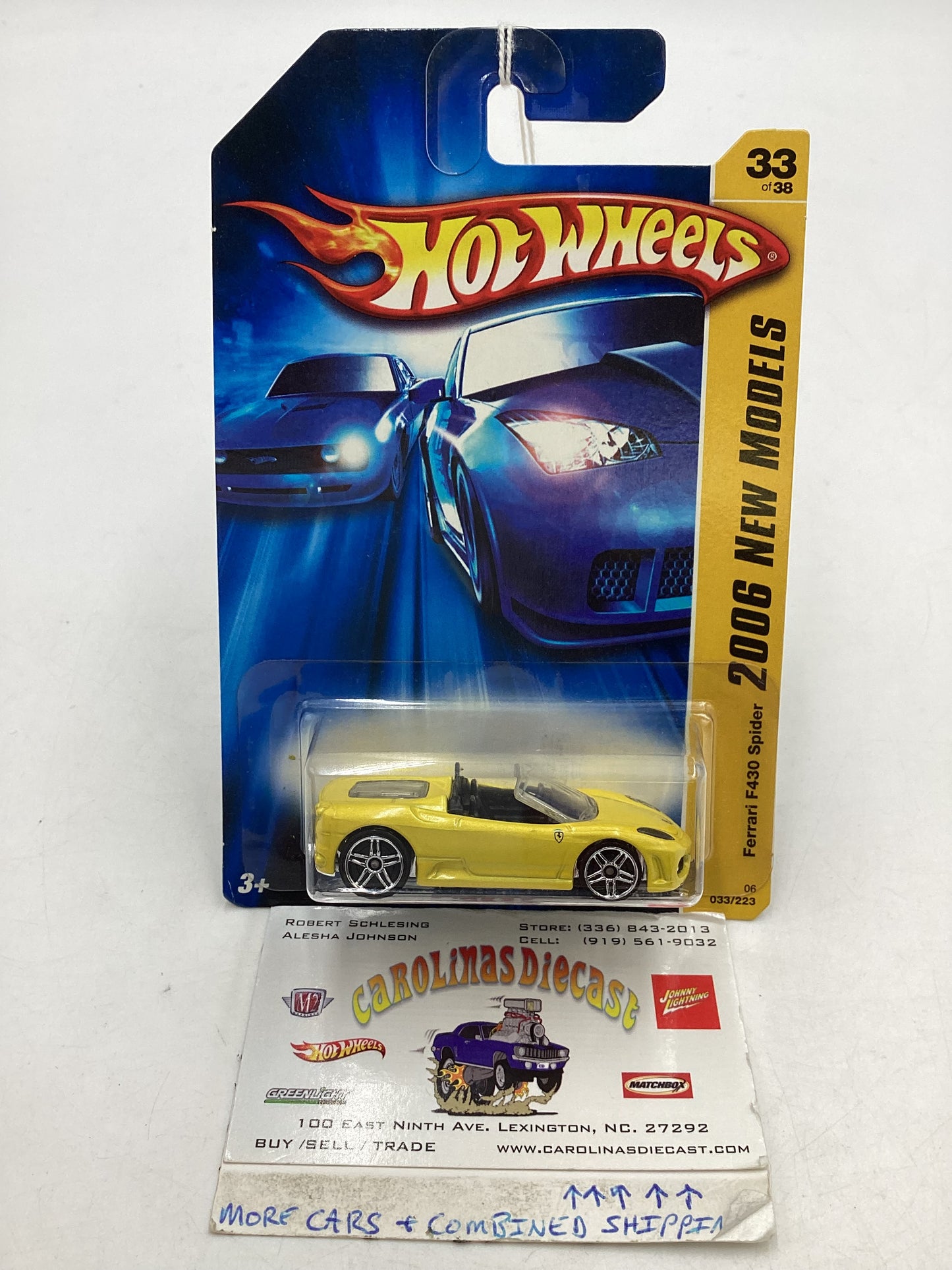 2006 Hot Wheels #33 Ferrari F430 Spider Yellow (SR)