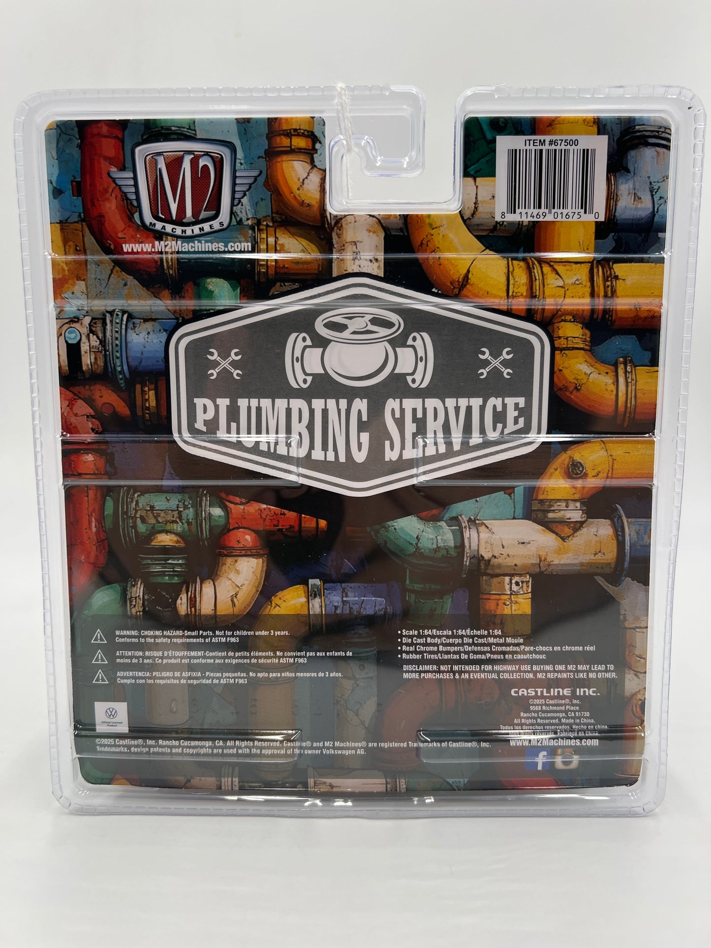 2025 M2 Machines Diorama CHASE Plumbing Service 1960 VW Single Cab Truck R15