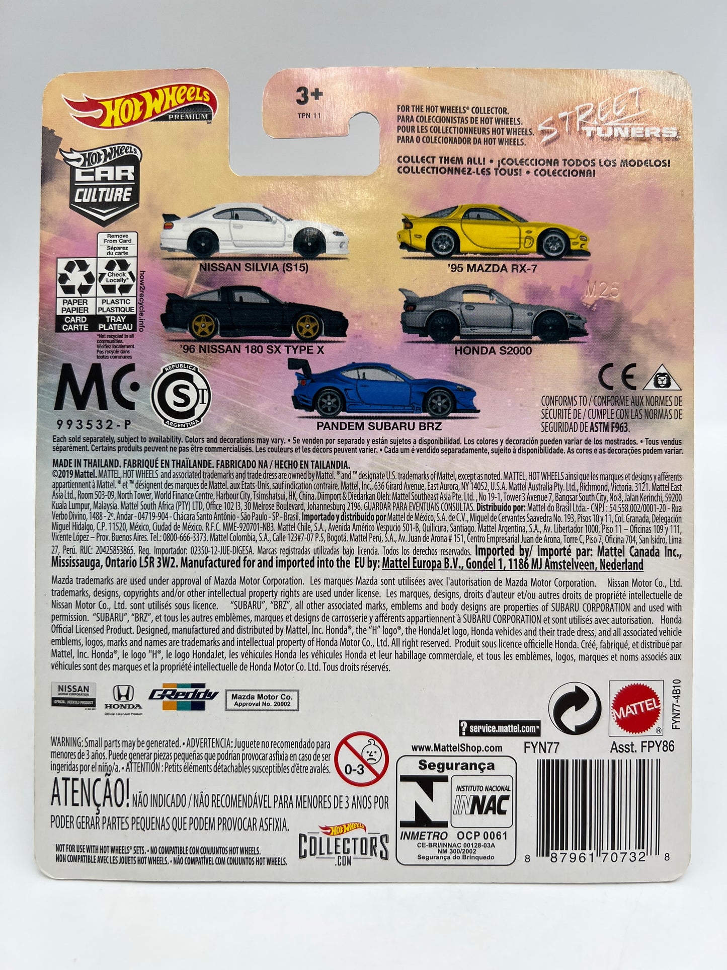 Hot Wheels Premium Street Tuners #4 Honda S2000 Silver W/Protector