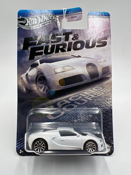 2025 Hot Wheels Silver Series Fast & Furious Racing Course #5 Bugatti Veyron White 74A