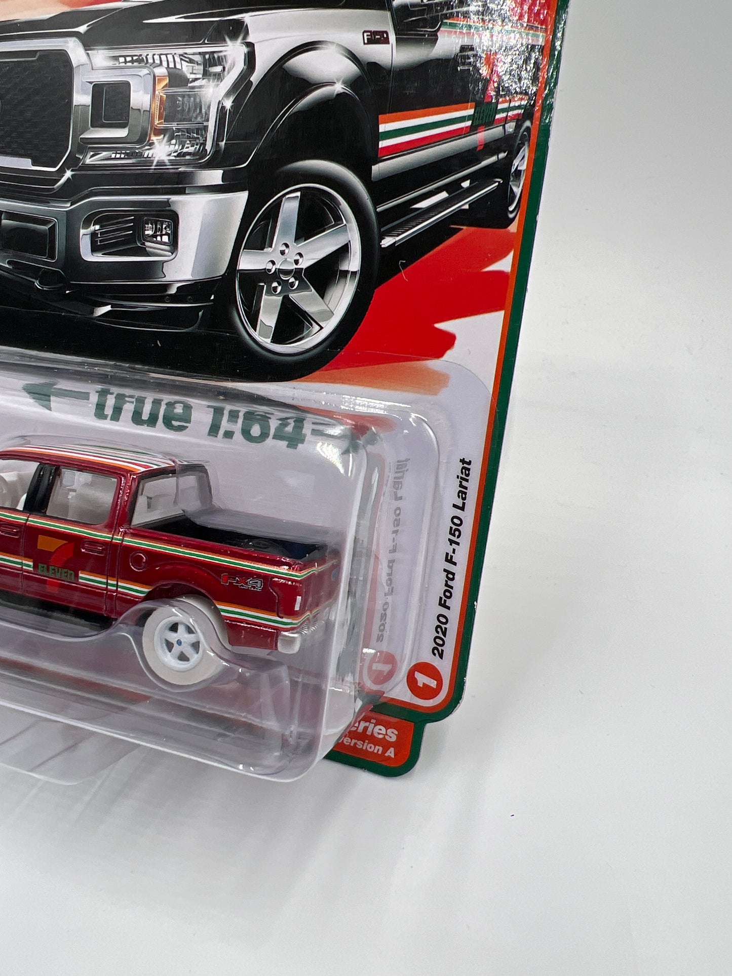 Auto World Ultra Red Chase 7-Eleven Exclusive Release 2 Version A 2020 Ford F-150 Lariat Red