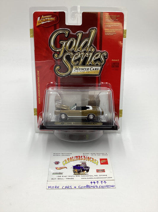 Johnny Lightning Gold Series Muscle Cars Release 8 #35 1969 Dodge Coronet R/T Gold 232H