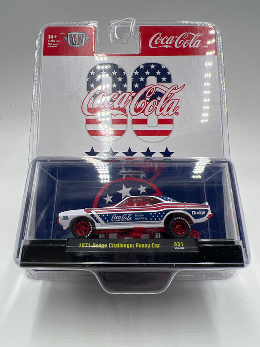 M2 Machines Coca Cola CHASE 1971 Dodge Challenger Funny Car A31