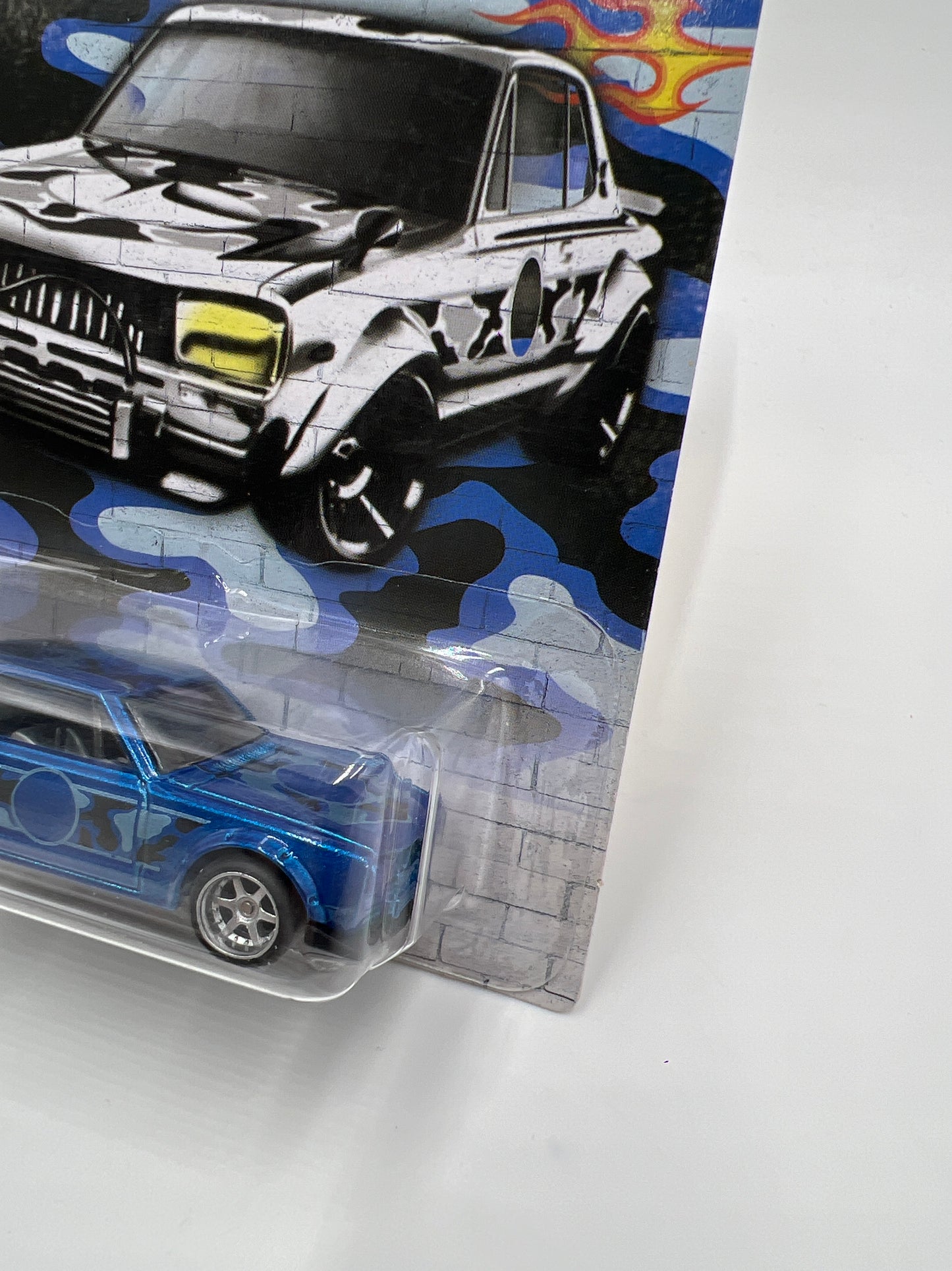 Hot Wheels Nissan Skyline H/T 2000GT-X Blue Wheel Swap Custom On Card W/Protector SR